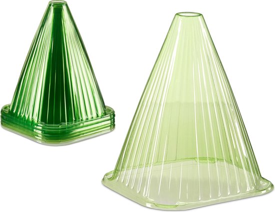 Relaxdays Plantenhoed, Set Van 24 Stuks, PVC, Plantenbescherming Tegen Vorst Vogels Slakken Plantenstolp Groen 597307248