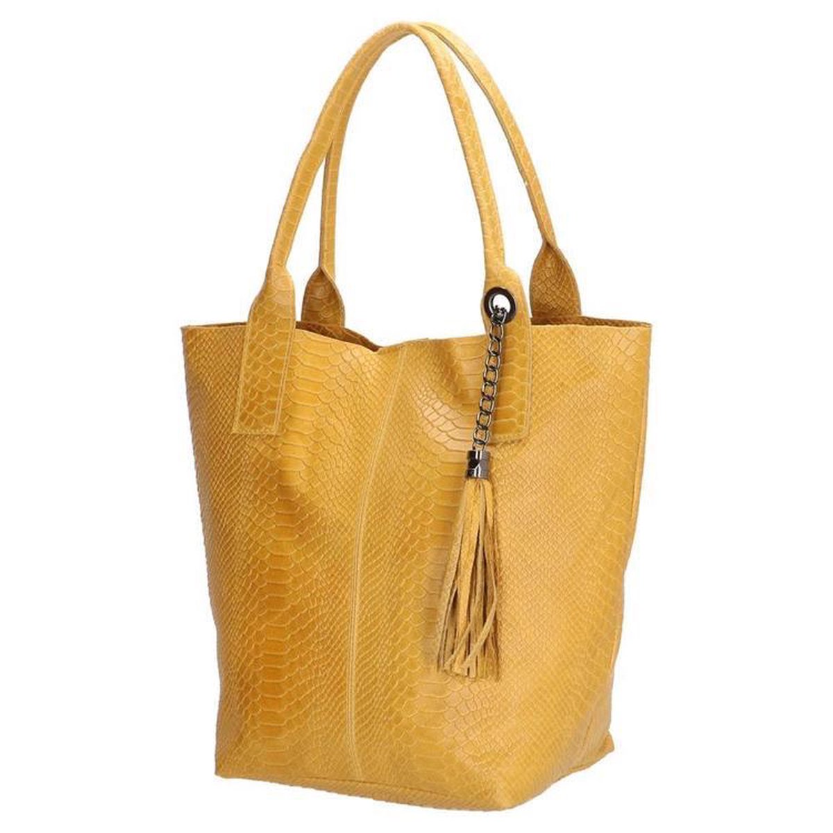 Charm Leather Shopper - leer - Oker / Geel