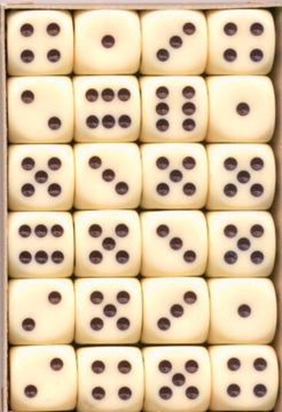 Afbeelding van het spel 24 ivoorkleurige dobbelstenen