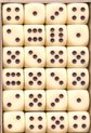 Afbeelding van het spelletje 24 ivoorkleurige dobbelstenen