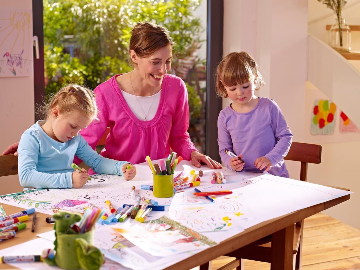 edding 14 FUNTASTICS - kleurstiften voor kinderen - set van 18 - ronde punt 3 mm - voor kleurplezier op papier en karton - afwasbaar van huid en textiel - zomervakantie - kindercadeau — afbeelding 17