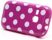 Dots Silicone hoesje Samsung Galaxy Young S6310 S6312 paars