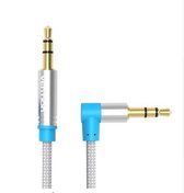 1 Meter Audiokabel 3.5mm Mannelijk 90 ° tot 3.5mm Mannelijk