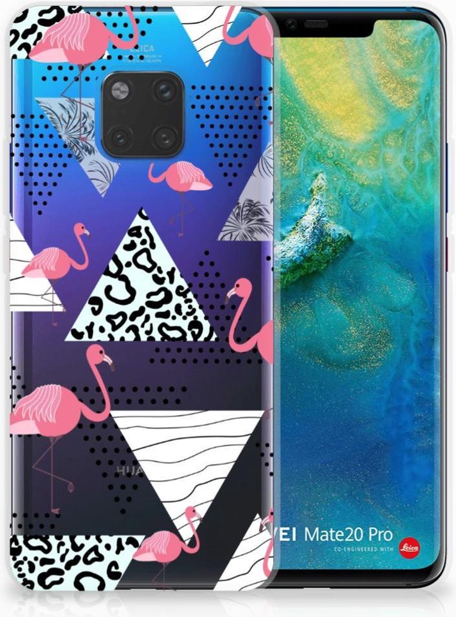 Huawei Mate 20 Pro TPU Hoesje Flamingo Triangle