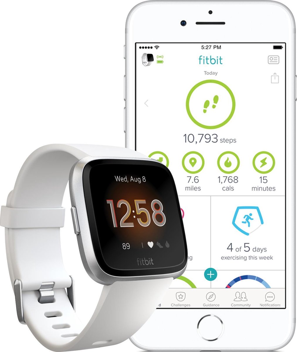 Fitbit Versa Lite Smartwatch Wit bol