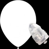 5 stuks ledverlichte Feestballonnen wit 26 cm pastel met losse LED-lampjes