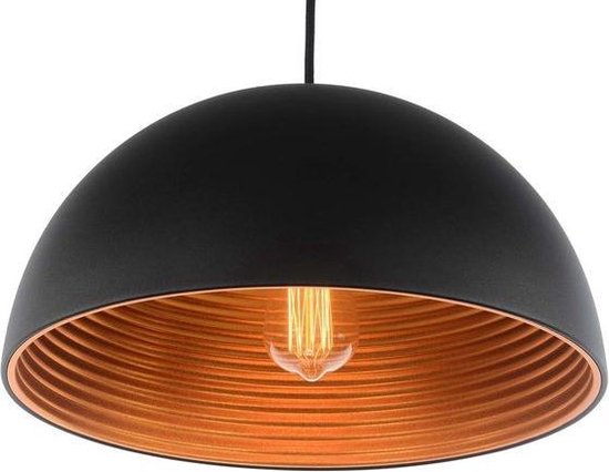 Lyon Vintage Industrieel Design - Hanglamp - Koper - Ø 40 cm - Zwart