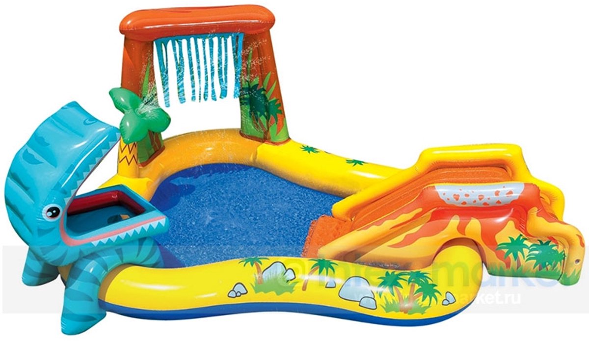 Intex Dinosaur Opblaaszwembad met glijbaan - 249 x 191 x 109 cm — afbeelding 12