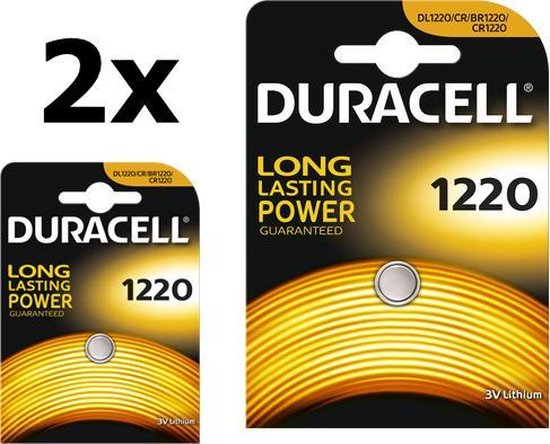 2 Stuks - Duracell CR1220 3V 36mAh lithium batterij | bol.com