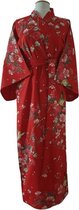 ORIGINELE JAPANSE KIMONO MET BLOEM DESSIN (ROOD) (KATOEN) (MAAT ZIE PRODUCTBESCHRIJVING !)