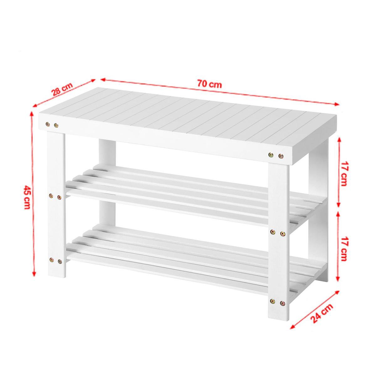 Besmettelijke ziekte Vrijwillig Emigreren Bamboe Schoenenrek/ Bankje - 70 cm - Wit | bol.com