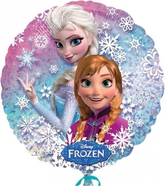 2x Gevulde Helium Ballon in een doos, Elsa Frozen. Vorm rond Frozen