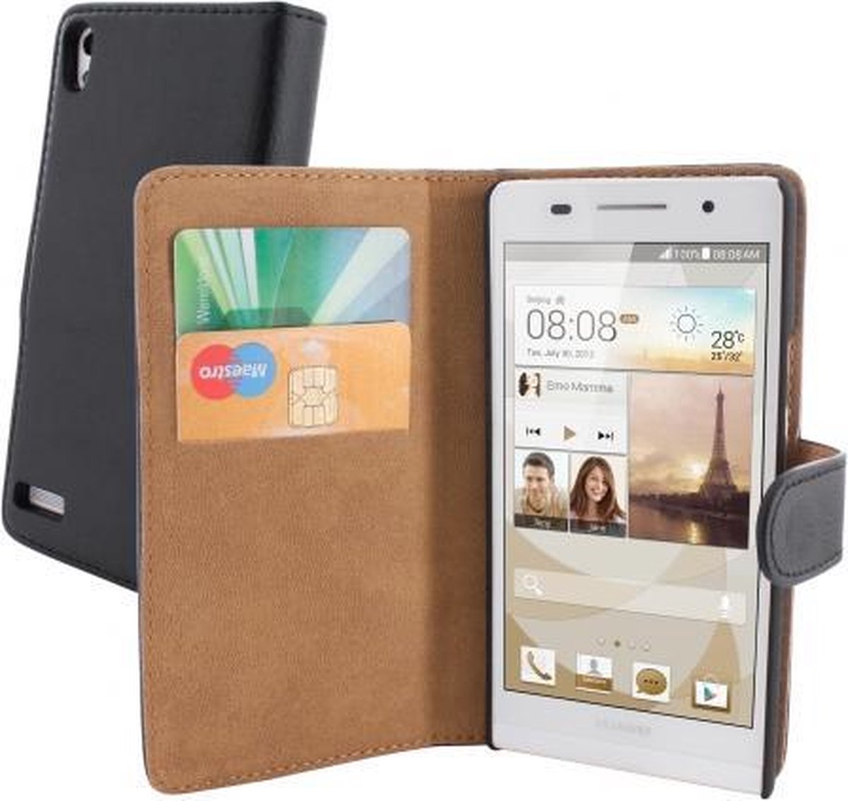 Mobiparts Classic Wallet Case Huawei Ascend P6 Black
