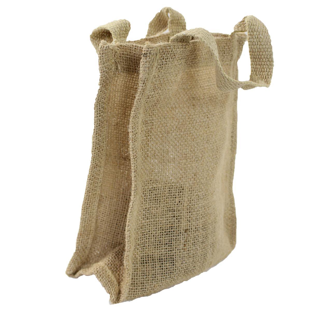 Jute tas met hengsel Ca. 17x8x21cm 200 stuks Cadeautasje Juten stof . bol