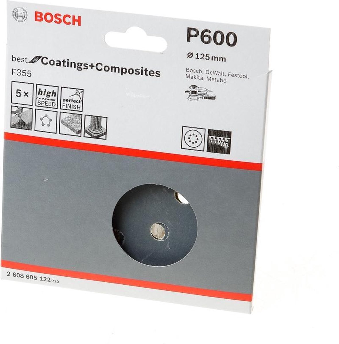 idee Verbeteren amateur Bosch Schuurschijf coating and composites diameter 125mm K600 blister van 5  schijven | bol.com