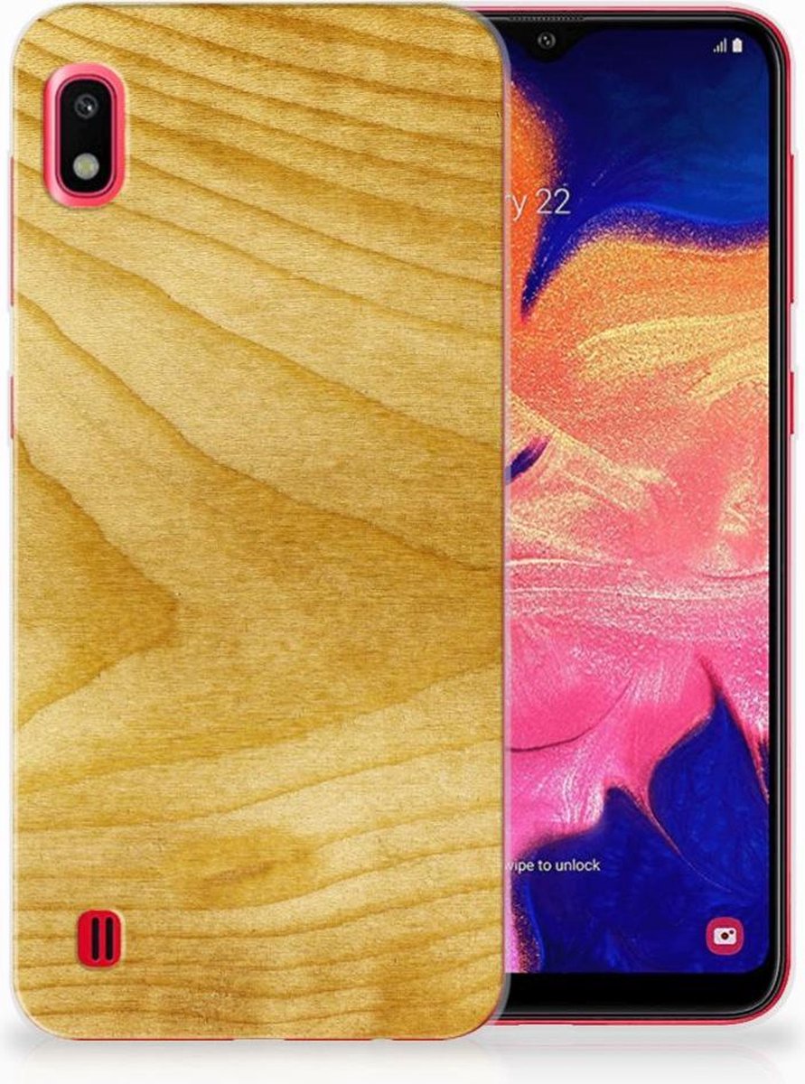 Samsung Galaxy A10 Bumper Hoesje Licht Hout