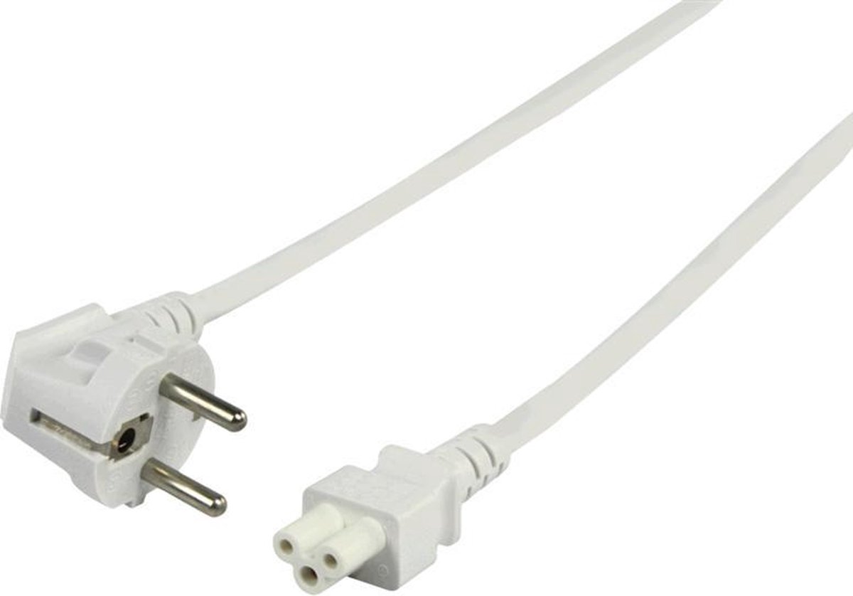 Bandridge C5 stroomkabel - 1,8 meter - wit - schuko kabel