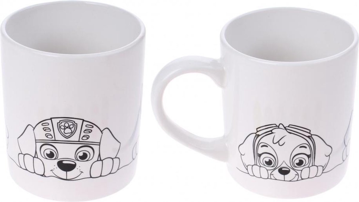 PAW Patrol speelgoed Totum Inkleur beker mok beschilderen - knutselen keramiek incl. verf en penseel creatief speelgoed cadeau jongens en meisjes — afbeelding 4