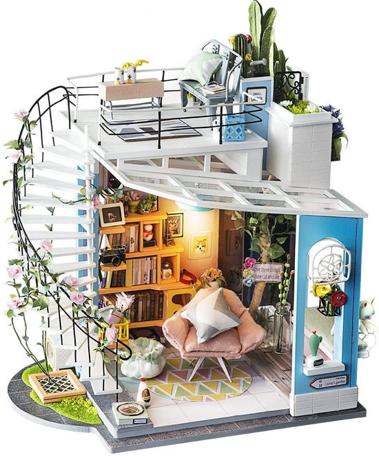 Niet meer geldig balans Moment Robotime Dora's Loft DG12 - Houten Modelbouw - Poppenhuis met LED licht -  DIY | bol.com