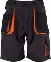 Werkbroek kort / short Emerton zwart/oranje maat 62