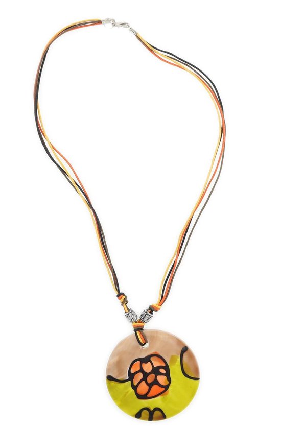 Hanger schelpen rond wit ±10cm | Zus & Zo Oostburg | Unieke cadeau's vindt u hier