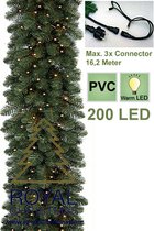 Royal Christmas - 1x Kerstguirlande PVC 540 cm - 200 LED lampjes - extra vol 600 takken -  Lengte 540 cm - Max. 3x koppelbaar - 600 takken