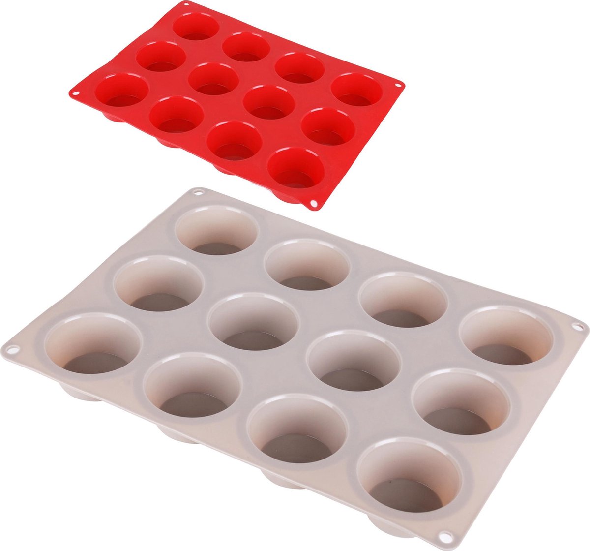 RRJ Bakvorm voor Muffins - Muffinbakvorm voor 12 stuks - Siliconen - Set van 2