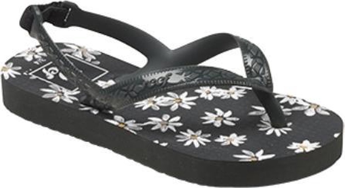 Reef Little Escape Print daisy slippers meisjes Zwart