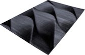 Laagpolig vloerkleed Parma zwart gegolfd design 160x230cm