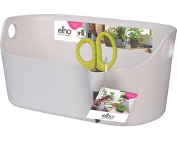 Elho Brussels Kruiden Station 30 - Bloempot voor Binnen Kweken En Oogsten - Ø 29.5 x H 12.8 cm - Wit