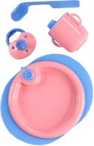 Heless Babypop Verzorgingsset 4-delig Roze/blauw