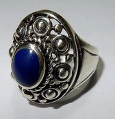Zilveren heren ring met Lapis Lazuli  maat 18