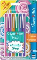 Fineliner papermate flair candy pop m 6st assorti | Blister a 6 stuk