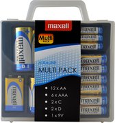 Maxell Alkaline multi pack AA - AAA - C - D - 9V batterijen voordeel batterijen doos