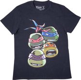 Ninja Turtles - Faces T-Shirt - Maat 128/134 (Blauw)