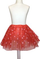 Tutu ballet verkleed Rokje rood met witte stippen verkleedkleding Prinsessen - lengte 30 cm -