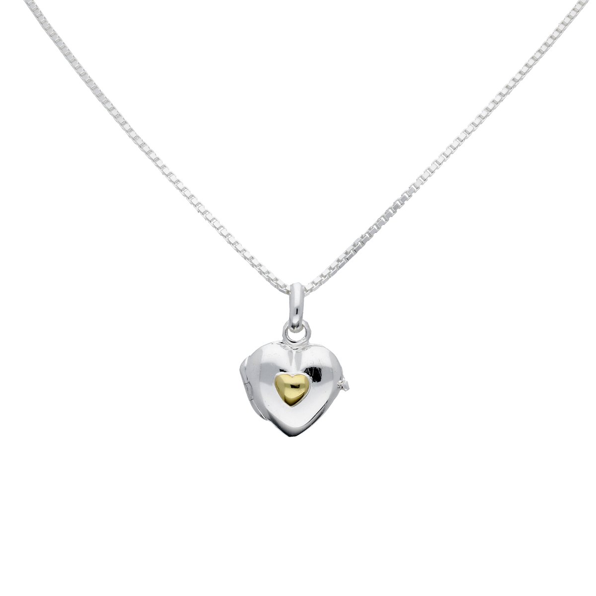 Classic&more -collier medaillon - zilver - hart met geel hart