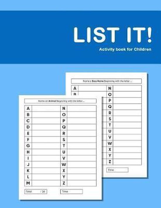 List it! Activity Book For Children - cover