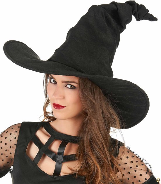 Vegaoo - Zwarte heksenhoed voor volwassenen - Zwart - Uniek Formaat