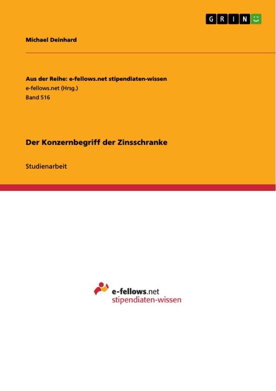 Der Konzernbegriff der Zinsschranke - cover