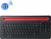 B021 Ultradun 96 toetsen Bluetooth draadloos toetsenbord met touchpad & concave houder (zwart)