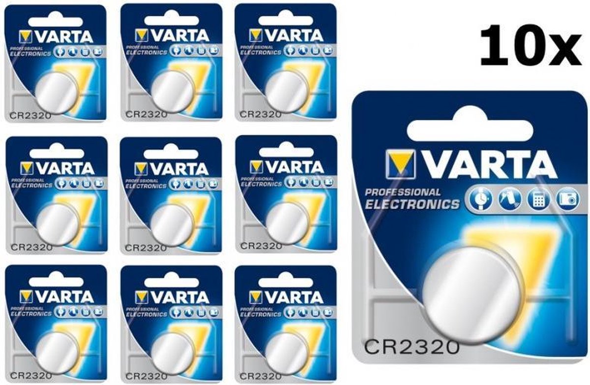 10 Stuks Varta CR2320 lithium knoopcel batterij