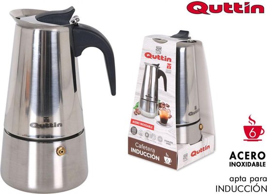 Foto: Quttin espresso maker 6 kopjes rvs geschikt voor inductie