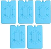 5x Koelelementen fel blauw 16 cm - Koelblokken/koelelementen voor koeltas/koelbox