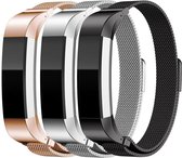 3-Pack Set Milanees Horloge Band Geschikt Voor de Fitbit Alta (HR) - Milanese Watchband Sportbandje - Armband Polsband RVS - Small/Large - Goud/Zilver/Zwart-kleurig