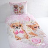 Day Dream Vicky - dekbedovertrek - eenpersoons - 140 x 200 - Roze