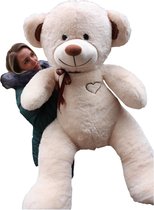 Grote teddebeer / knuffelbeer 160cm - Zachte pluche - Beige en bruin