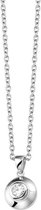 New Bling 9NB 0142 Zilveren collier met hanger - zirkonia rond - lengte 40 + 5 cm - zilverkleurig
