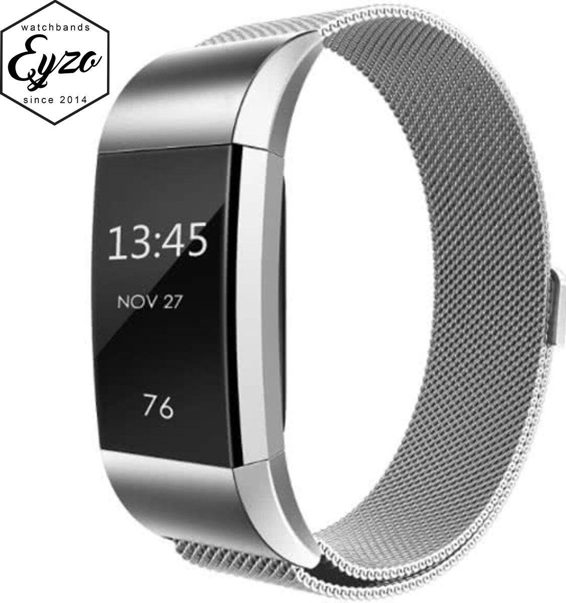 merkloos - Fitbit Charge 2 milanese bandje (Small) - Zilver - Fitbit charge bandjes