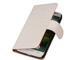 Sony Xperia Z2  Book Case Croco Wit Hoesje